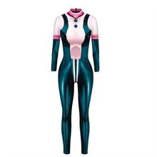 Load image into Gallery viewer, Anime My hero academia Asui Tsuyu Cosplay Costumes Jumpsuit OCHACO URARAKA Halloween Fancy Ball Suit Romper For Women Lady Girls