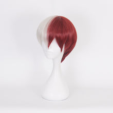 Load image into Gallery viewer, Anime My Hero Academia Boku no Hiro Akademia Shoto Todoroki Shouto White And Red Cosplay Wig+Wig Cap