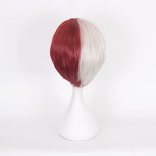 Load image into Gallery viewer, Anime My Hero Academia Boku no Hiro Akademia Shoto Todoroki Shouto White And Red Cosplay Wig+Wig Cap