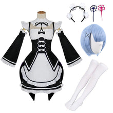 Load image into Gallery viewer, Anime Re Life In A Different World From Zero Ram/Rem Cosplay Costumes The Maid Outfit Halloween Costume Maid Servant Dress