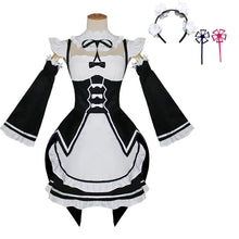 Load image into Gallery viewer, Anime Re Life In A Different World From Zero Ram/Rem Cosplay Costumes The Maid Outfit Halloween Costume Maid Servant Dress