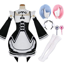 Load image into Gallery viewer, Anime Re Life In A Different World From Zero Ram/Rem Cosplay Costumes The Maid Outfit Halloween Costume Maid Servant Dress