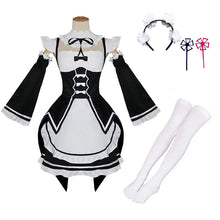Load image into Gallery viewer, Anime Re Life In A Different World From Zero Ram/Rem Cosplay Costumes The Maid Outfit Halloween Costume Maid Servant Dress