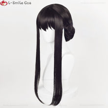 Load image into Gallery viewer, Anime SPY×FAMILY Yor Forger Long Black Cosplay Wig Hair Heat Resistant Synthetic SPY FAMILY Halloween Role Play Wigs + Wig Cap
