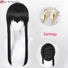 Load image into Gallery viewer, Anime SPY×FAMILY Yor Forger Long Black Cosplay Wig Hair Heat Resistant Synthetic SPY FAMILY Halloween Role Play Wigs + Wig Cap