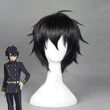 Load image into Gallery viewer, Anime Seraph of the End Yuichiro Hyakuya Wig Cosplay Costume Owari no Seraph Black Short Men Heat Resistant Synthetic Hair Wigs