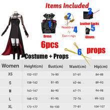 Load image into Gallery viewer, Anime Spy Family Yor Forger Cosplay Killer Assassin Gothic Halter Black Dress Outfit Cosplay Costume with Leather Stockings