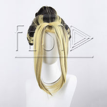 Load image into Gallery viewer, Anime Tokyo Revengers Hanemiya Kazutora Cosplay Bun Wig Earrings Black Golden Highlight Wig Tokyo Manji Gang Valhalla Fiber Hair