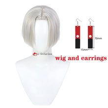 Load image into Gallery viewer, Anime Tokyo Revengers Izana Kurokawa Cosplay Wig White Short and Silver Heat Resistant Synthetic Halloween Party Hair + Wig Cap