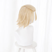 Load image into Gallery viewer, Anime Tokyo Revengers Manjiro Sano Cosplay Wig Light Blond Layered Hair Heat Resistant Synthetic Cosplay Wigs + Wig Cap
