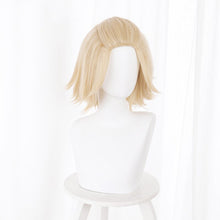 Load image into Gallery viewer, Anime Tokyo Revengers Manjiro Sano Cosplay Wig Light Blond Short Hair Heat Synthetic Fiber Hair + Free Wig Cap Role Play Men