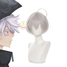 Load image into Gallery viewer, Anime Tokyo Revengers Senju Kawaragi Akashi Cosplay Bobo Wig Light Gray White Hair Heat Resistant Wig Cap Halloween Women Wig