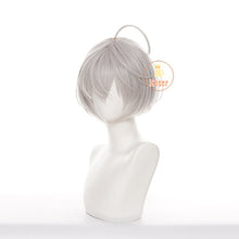 Load image into Gallery viewer, Anime Tokyo Revengers Senju Kawaragi Akashi Cosplay Bobo Wig Light Gray White Hair Heat Resistant Wig Cap Halloween Women Wig