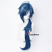 Load image into Gallery viewer, Anime Wigs Genshin Impact Kaeya Cosplay Men 80cm Long Ink-blue Wig Cosplay Costume Heat Resistant Synthetic Hair Peluca
