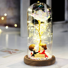 Load image into Gallery viewer, Artificial Eternal The Beast Beauty Rose Eternelle Flower In Glass Dome LED Home Decor Mother's Birthday Valentines Day Gift