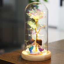 Load image into Gallery viewer, Artificial Eternal The Beast Beauty Rose Eternelle Flower In Glass Dome LED Home Decor Mother's Birthday Valentines Day Gift