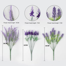 Load image into Gallery viewer, Artificial Flowers Flocked Plastic Lavender Bundle Fake Plants Wedding
