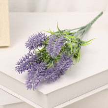 Load image into Gallery viewer, Artificial Flowers Flocked Plastic Lavender Bundle Fake Plants Wedding Bridle Bouquet