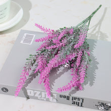 Load image into Gallery viewer, Artificial Flowers Flocked Plastic Lavender Bundle Fake Plants Wedding Bridle Bouquet