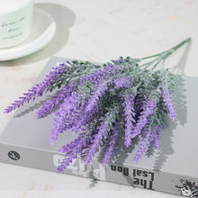 Load image into Gallery viewer, Artificial Flowers Flocked Plastic Lavender Bundle Fake Plants Wedding Bridle Bouquet