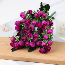 Load image into Gallery viewer, Artificial Flowers Rose Buds Lot Gypsophila Fake Artificial Plant Flower Bouquet For Wedding Home Festation DIY Decoration