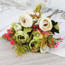 Load image into Gallery viewer, Artificial Flowers Simple 10 Heads Bouquet Rose Silk High End Wedding Party Bride Home Table Plant Decoration Single Branch