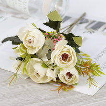 Load image into Gallery viewer, Artificial Flowers Simple 10 Heads Bouquet Rose Silk High End Wedding Party Bride Home Table Plant Decoration Single Branch