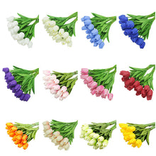 Load image into Gallery viewer, Artificial Tulip Flowers Mini Tulip Flowers Fakes Flowers Real Wedding Flowers Wedding Banquet Bridal Home Decor Valentines Day