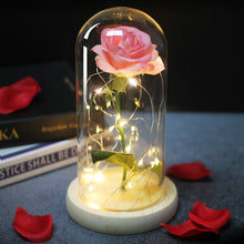 Load image into Gallery viewer, Artificial WED Flowers Beauty and the Beast Eternal Rose in Glass Cover Home Decor Wedding for Guests Birthday Mother's Day Gift