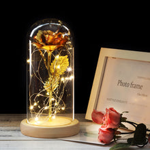 Load image into Gallery viewer, Artificial WED Flowers Beauty and the Beast Eternal Rose in Glass Cover Home Decor Wedding for Guests Birthday Mother's Day Gift