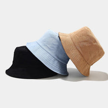 Load image into Gallery viewer, Autumn Winter Bucket Hat Solid Fisherman Hat Corduroy Sun Hat Reversible Hip-Hip Cap Foldable Cheapu Hunting Hat Fishing Cap