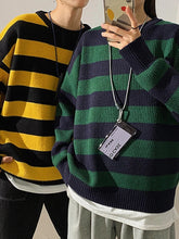 Load image into Gallery viewer, Autumn Winter Knitted Striped Sweater Women Casual Oversized Pullovers Sweaters Loose Warm Jumper Streetwear Teen Knitwear