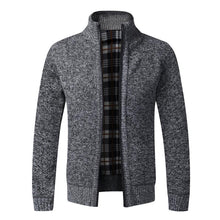 Load image into Gallery viewer, Autumn Winter Warm Cardigan Men Fleece Zipper Sweaters Jackets Mens Slim Fit Knitted Sweater coat Thick Cardigan Sweater Coat for Men