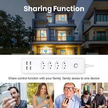 Load image into Gallery viewer, WiFi Smart Power Strip with 4 Outlets 4USB Ports 1.4m Extension Cord Voice works with Google Home Alexa