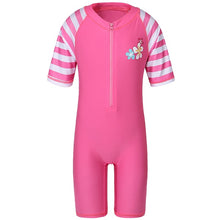Load image into Gallery viewer, Swimwear Cyan Flower Baby Girl Swimsuit UV UPF50+ One Piece Kids Girls for 3-12 Years Children Swimming Suit Beachwear