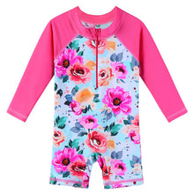 Load image into Gallery viewer, Swimwear UPF50+ Print Baby Girl Swimsuit Long Sleeve Kids One Piece Toddler Infant Bathing Suit for Girls Boys Children