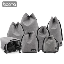 Load image into Gallery viewer, BOONA Camera Bag Lens Bag Camera Pouch Lens Case Drawstring Pouch for DSLR Nikon Canon Sony Pentax Waterproof Velvet Protect