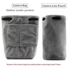 Load image into Gallery viewer, BOONA Camera Bag Lens Bag Camera Pouch Lens Case Drawstring Pouch for DSLR Nikon Canon Sony Pentax Waterproof Velvet Protect
