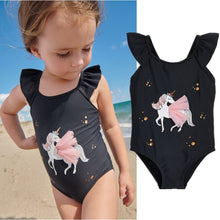 Load image into Gallery viewer, Swimwear Baby Girls Toddler Kids Swimsuit One Piece Flower Girls Holiday Beachwear Children Printing Bathing Suit