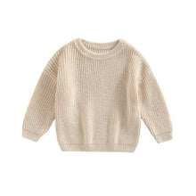 Load image into Gallery viewer, Baby Solid Casual Basic Crewneck Thick Kids Slouchy Soft Wool Clothing for Boys Girls Autumn Winter Sweaters Hooded Top