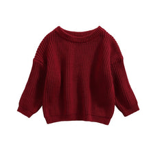 Load image into Gallery viewer, Baby Solid Casual Basic Crewneck Thick Kids Slouchy Soft Wool Clothing for Boys Girls Autumn Winter Sweaters Hooded Top