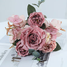Load image into Gallery viewer, Hydrangea Roses Artificial Flowers for Home Wedding Decorations High Quality Autumn Bouquet Mousse Peony Fake Flower