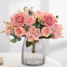 Load image into Gallery viewer, Hydrangea Roses Artificial Flowers for Home Wedding Decorations Bouquet Peony Fake Flower