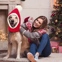 Load image into Gallery viewer, Benepaw Christmas Dog Hat Costume For Large Medium Dog Headwear Warm Winter Comfortable Pet Knitting Hat Pompon Decorations