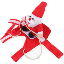 Load image into Gallery viewer, Dog Santa Claus Riding Christmas Costume Funny Pet Cowboy Rider Horse Outfit Puppy Cats Clothes Party Clothing