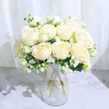 Load image into Gallery viewer, Best Selling Beautiful Rose Peony Artificial Silk Flowers Small White Bouquet Home Party Winter Wedding Decoration Fake Flowers