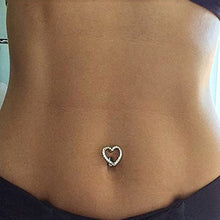 Load image into Gallery viewer, Big Heart Belly Button Ring Reversed Bar Barbell Steel Navel Piercing Nombril New Style Sexy Belly Piercing Ombligo Umbigo Oreja