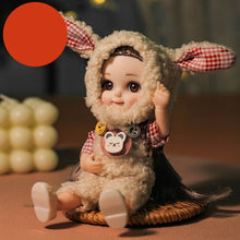 Load image into Gallery viewer, Bjd Doll 16CM 13 Movable Joints Cute Smile Face Shape and Bunny Ears Clothes Suit Doll Toy Best Gift for Kids