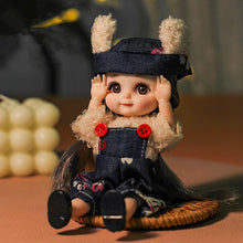 Load image into Gallery viewer, Bjd Doll 16CM 13 Movable Joints Cute Smile Face Shape and Bunny Ears Clothes Suit Doll Toy Best Gift for Kids