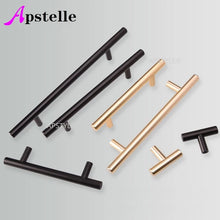 Load image into Gallery viewer, Doorknob Black Golden Cupboard Handle Brushed Stainless Steel Kitchen Cabinet Door Knob Furniture Drawer Pull Hardware Pulls Bar Handle